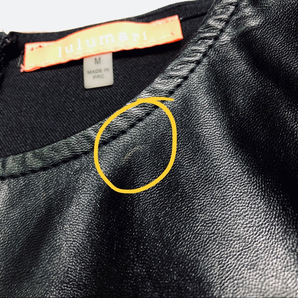 Lulumari Faux Leather and Lace Top - Picture 7 of 8